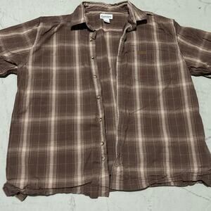 **Carhartt Men's Brown Plaid Short Sleeve Shirt**
